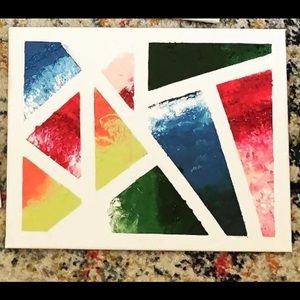 ‼️PRICE FIRM‼️ Geometric hand painted canvas